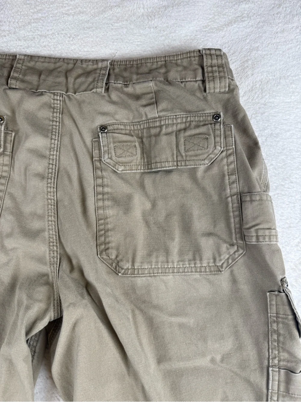 Duluth Trading Co Beige Flex Fire Hose Cargo Utility Pants Size 34x34 Trim Fit